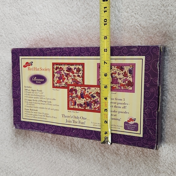 Red Hat Society Jigsaw Puzzle and Card deck & Game Book, NWT imperfect box - Picture 9 of 9
